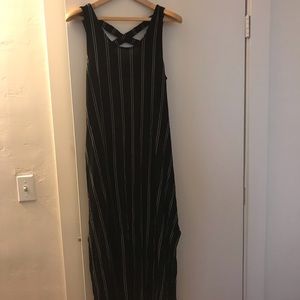 CJLA Savannah dress in black/ivory stripes